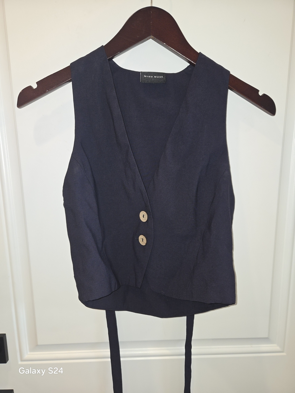 Navy Sleeveless Tailored Vest